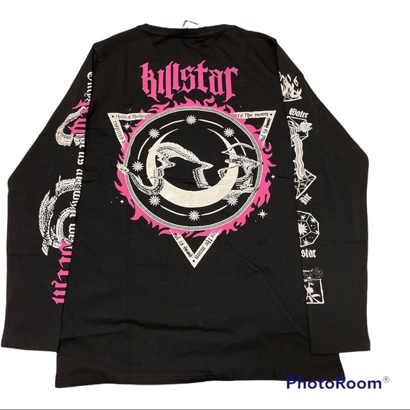 NWT KILLSTAR Meditate Gothic Punk  Satanic Long Sleeve T Shirt Size XS unisex - Picture 6 of 7